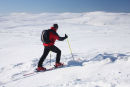 09-0398 Ski Touring on Burnhope Seat with Cross Fell, Great Dunn and Little Dun Fell in the Background Upper Teesdale County Durham.